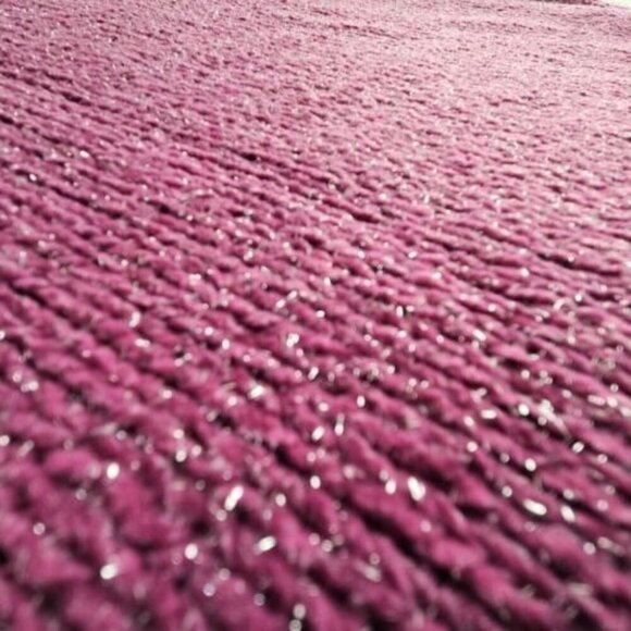 Venus Cold Shoulder Sweater Women's Size 1x Purple Metallic Thread Chunky Y2K - Picture 3 of 16